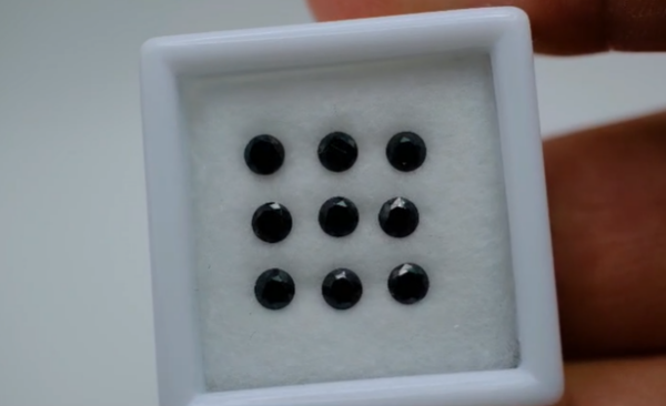 0.19ct 3mm Round Natural Black Diamond ( 1 Adet )