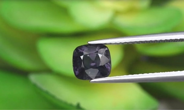 1.35ct 6.5x6.2mm Cushion Natural Purple Spinel, Myanmar