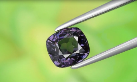 1.45ct 6.5x5mm VS Cushion Natural Purple Spinel Gemstone, Myanmar