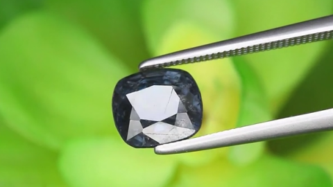 1.94ct 7.5x6.7mm Cushion Natural Greenish Blue Spinel, Myanmar
