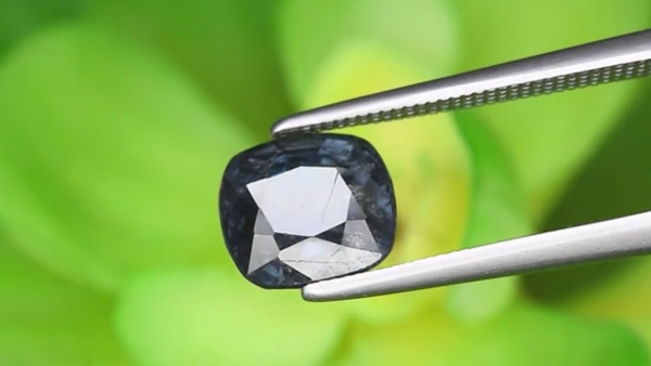 1.94ct 7.5x6.7mm Cushion Natural Greenish Blue Spinel, Myanmar