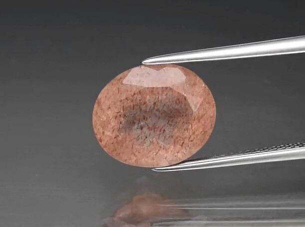 4.59ct 12x10mm Oval Natural Pink Strawberry Quartz, Africa