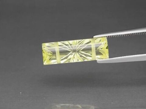 1.90ct 15x5mm VS Baguette Drilled Natural Lemon Quartz Gemstone, Brazil