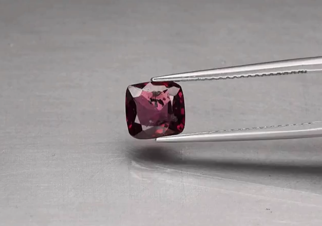 1.61ct 7x6.7mm Cushion Natural Pinkish Purple Spinel, Myanmar