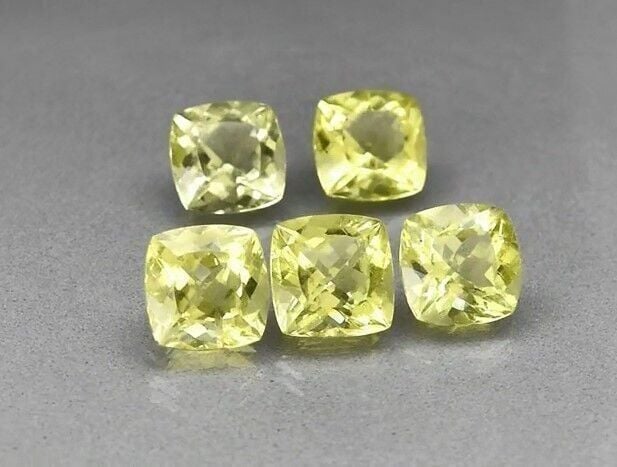 26.90ct 5pcs Lot  t.w Cushion Natural Yellow Lemon Quartz, Africa