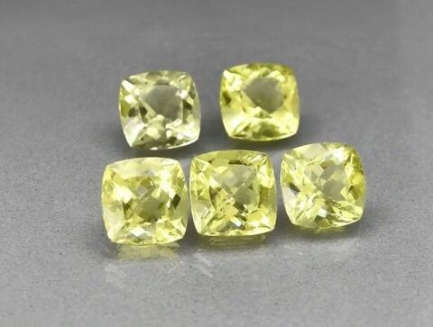 26.90ct 5pcs Lot  t.w Cushion Natural Yellow Lemon Quartz, Africa