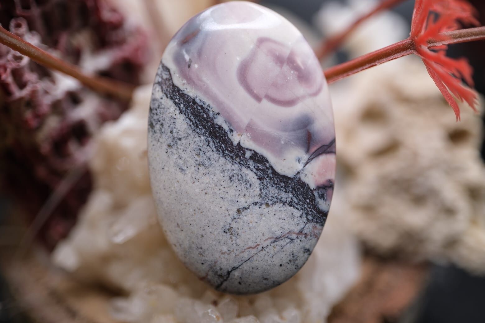 33.55ct 34.9x22.3mm Natural Porcelain Jasper