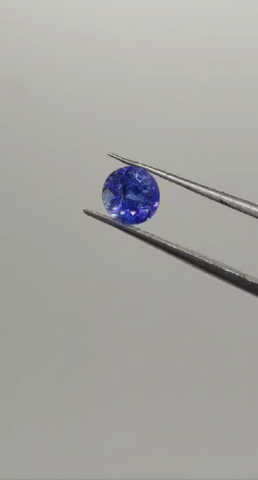 1.05ct 5.9mm Round Natural Violet Blue Tanzanite. Tanzania