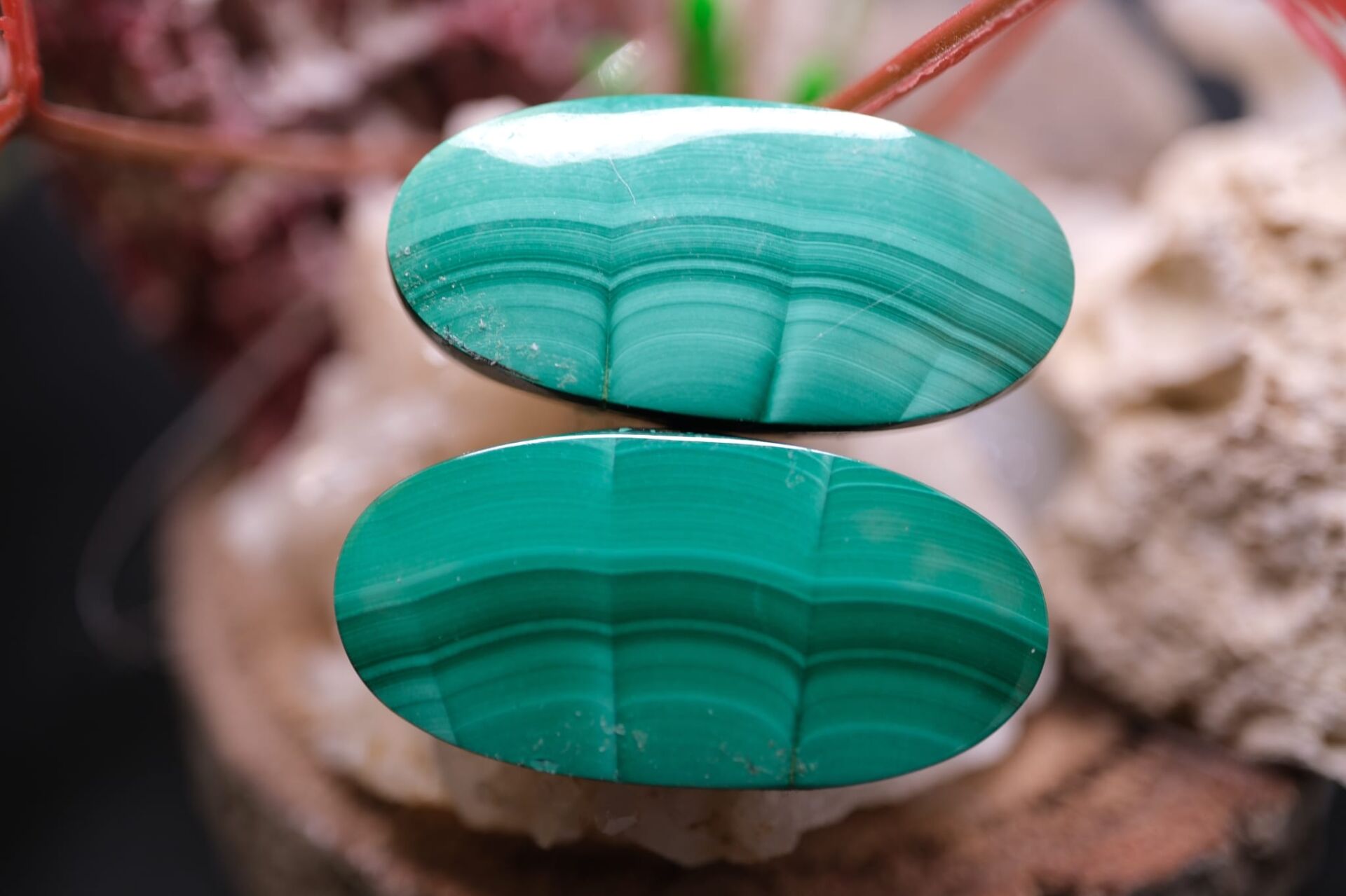 50.00ct 29.1x14.6mm Pear Natural Malachite Pair