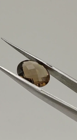 4.05ct 12x10mm Rose Natural Smoky Quartz