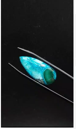 19.05ct 26.6x12.7mm Pear Natural Chryscolla and Malachite