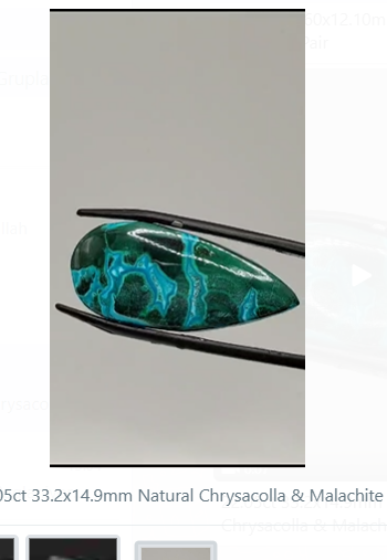 22.05ct 33.2x14.9mm Natural Chrysacolla & Malachite