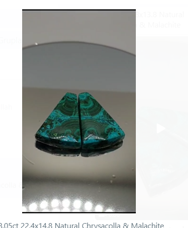 28.05ct 22.4x14.8 Natural Chrysacolla & Malachite