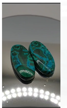 29.65ct 25x11.6 Natural Chrysacolla & Malachite