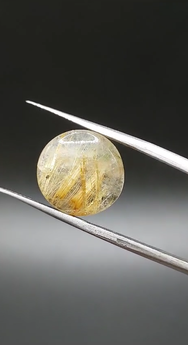 6.05ct 13.8mm Natural Golden Rutilated Quartz