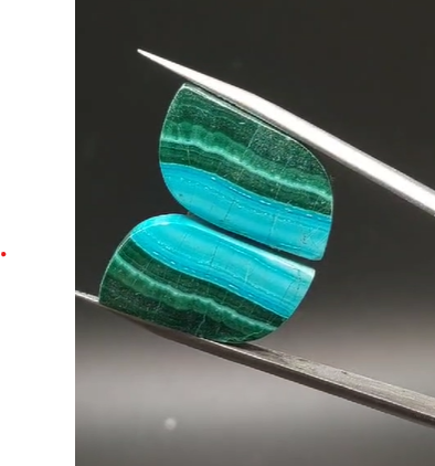 33.30ct 26x13.7mm Natural Malachite Pair