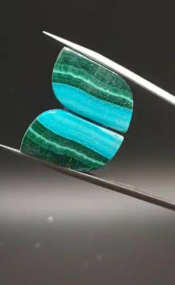 33.30ct 26x13.7mm Natural Malachite Pair