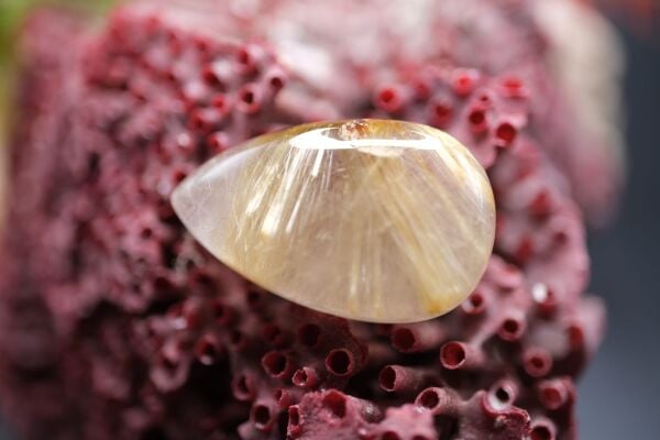 28.90ct 27.1x16.6mm Natural Golden Rutilated Quartz