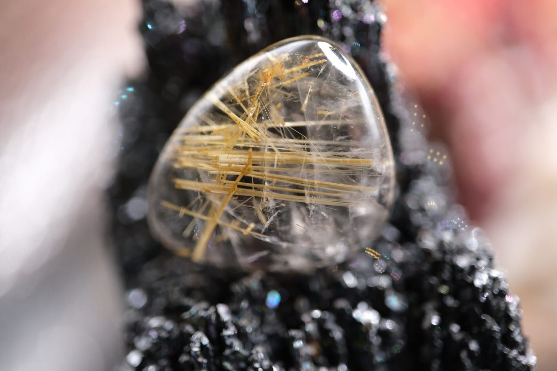 10.00ct 18.7x15.7mm Natural Pear Golden Rutilated Quartz