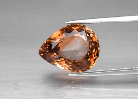 7.74ct 13.5x10.7mm VVS Pear Natural Champagne Topaz, Brazil