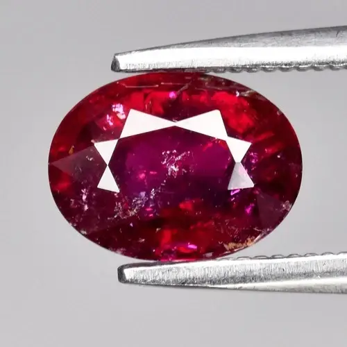 1.18ct 7.5x5.7mm Oval Natural Purplish Red Rubellite Tourmaline - Unheated,