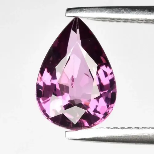 1.19ct 8x5.5mm VS Pear Natural Purplish Pink Rhodolite Garnet - Tanzania Gem