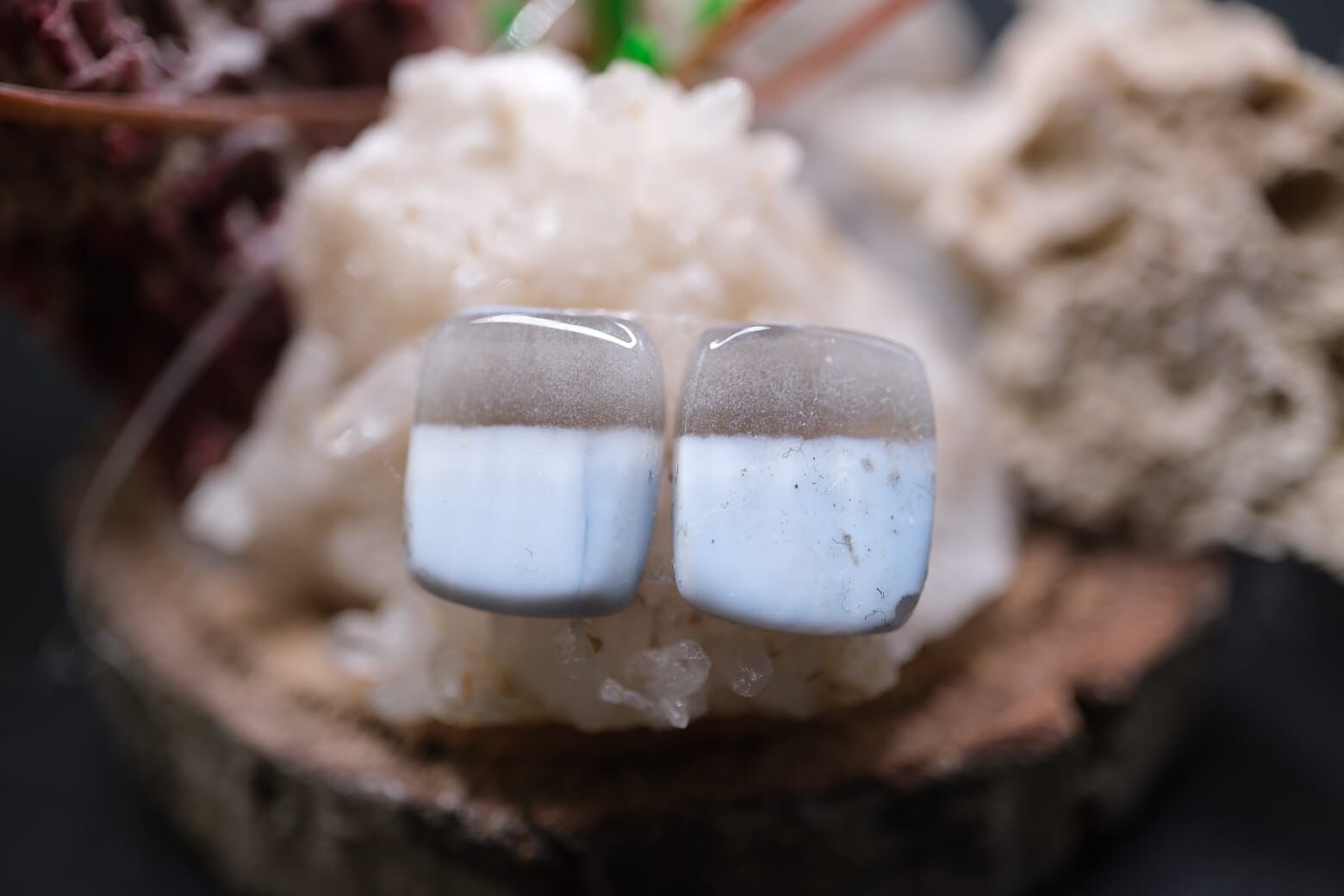 11.15ct 13.8x11.6mm Natural Blue Opal Pair