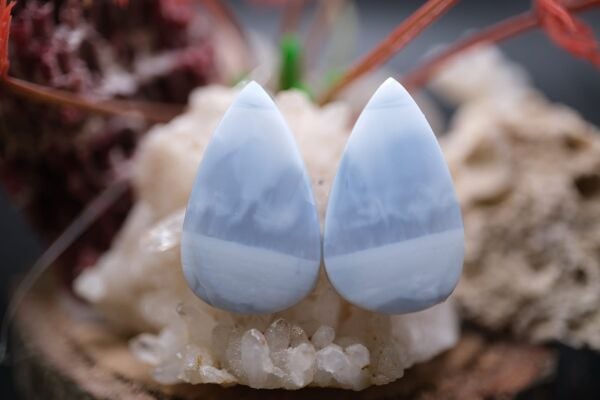 19.30ct 22.2x13.6mm Natural Blue Opal Pair