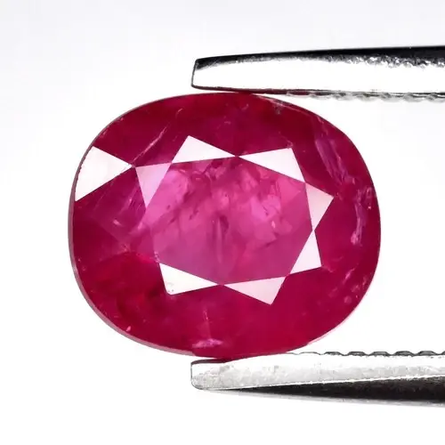 1.20ct 6.5x5.5mm Oval Natural Purplish Red Ruby - Heated, Tanzania