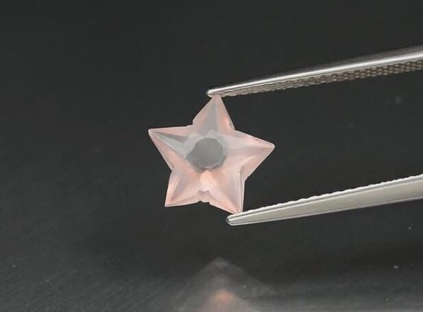 1.53ct 9x9mm Star Natural Untreated Pink Rose Quartz, Brazil