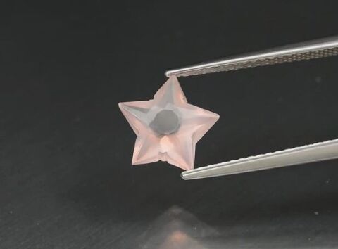 1.53ct 9x9mm Star Natural Untreated Pink Rose Quartz, Brazil