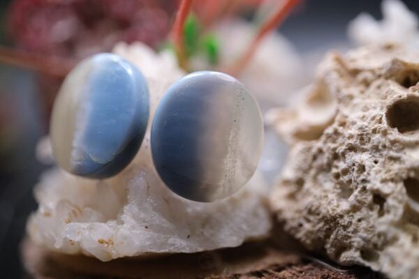 17.10ct 16.3x14.3mm Natural Blue Opal Pair