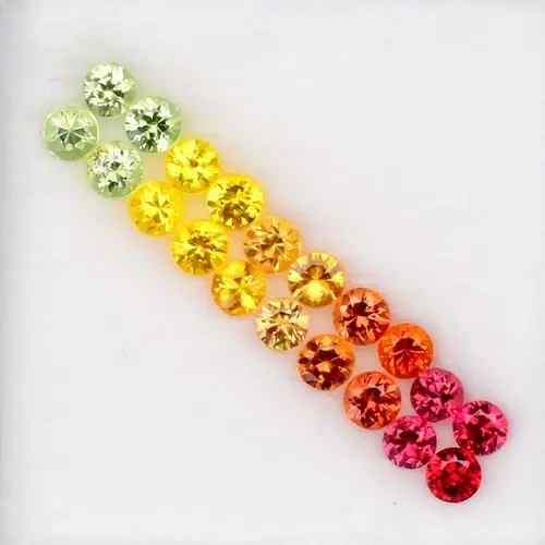 1.21ct 20pcs Lot  2.3mm VS-VVS Round Brilliant Multi Color Sapphire - Songea
