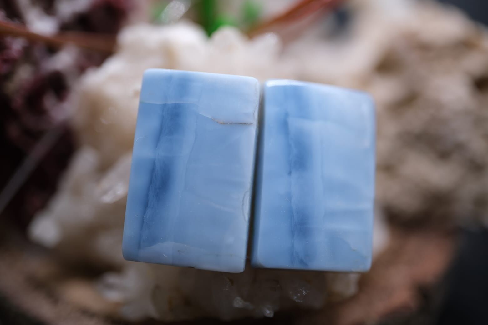 17.40ct 19.3x12.4mm Natural Blue Opal Pair