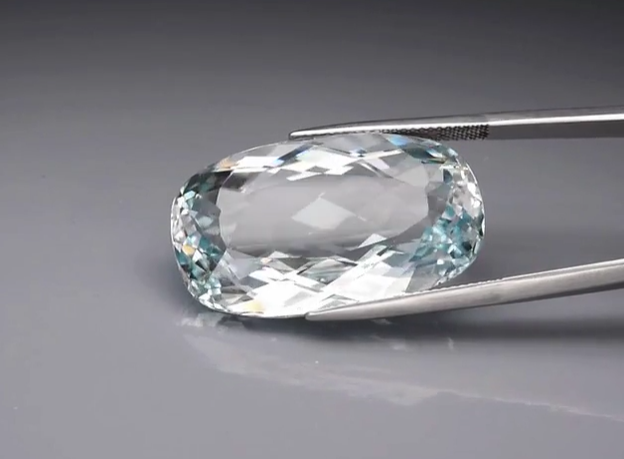 52.80ct 29.8x17mm VS Long Cushion Natural Unheated Blue Topaz Brazil, Huge!