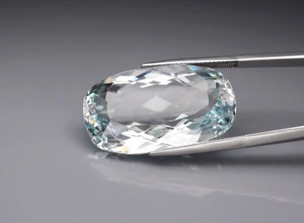 52.80ct 29.8x17mm VS Long Cushion Natural Unheated Blue Topaz Brazil, Huge!