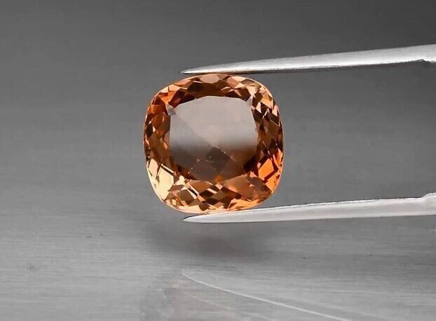 6.48ct 11x11mm VS Cushion Natural Champagne Topaz, Brazil