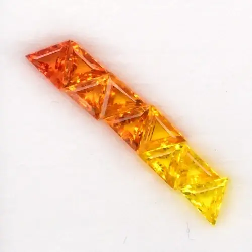 1.24ct  3.3x3.3mm 9pcs Lot VS-IF Trillion Natural Orange Yellow Sapphire - Songea