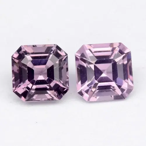 1.25ct t.w 4.8 x 4.8 mm Pair 2pcs VS Octagon Natural Purple Spinel - Burma