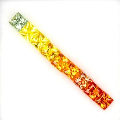 1.26ct 2.7x2.7mm 9pcs Lot  t.w VS-VVS Square Princess Multi Color Sapphire - Songea