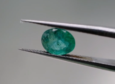 0.95ct 7x5.7mm Oval Natural Emerald , Zambia