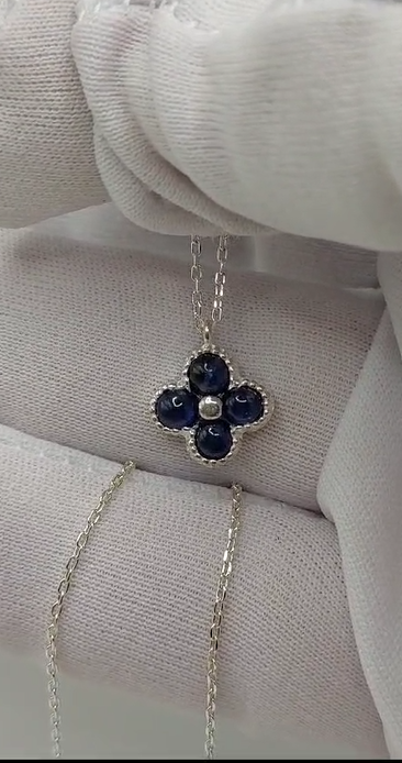 2.34gr. 925 Ayar Gümüş, 0.95ct Natural Safir(Heated) Kolye