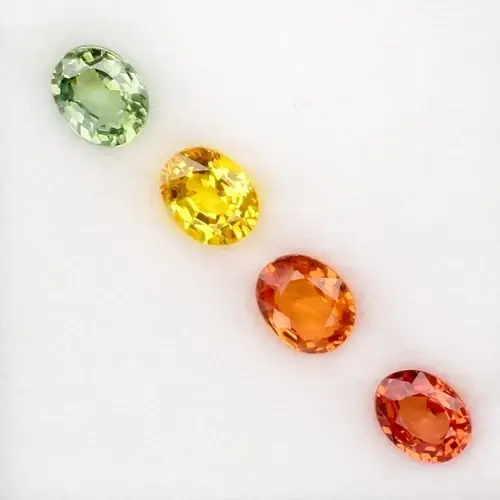 1.35ct t.w 4pcs Lot  4.5x3.5mm VVS IF Oval Multi Color Sapphire - Songea