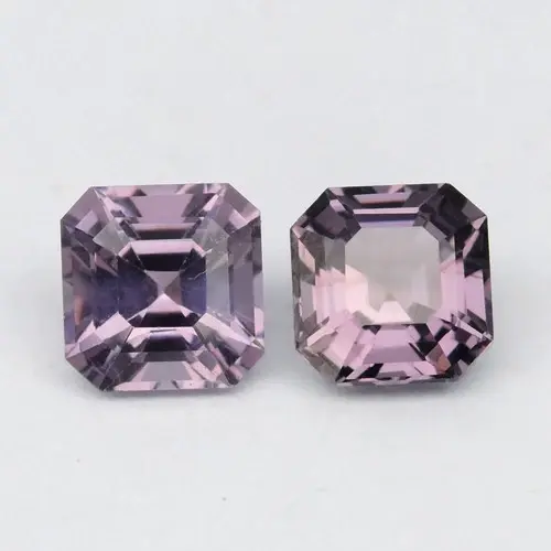 1.42ct  t.w 5x5mm  Pair 2pcs VS Octagon Natural Purple Spinel - Burma