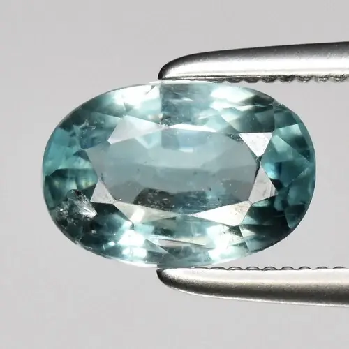 1.44ct 8x5.5mm Oval Natural Bluish Green Tourmaline - Unheated, Africa Gem