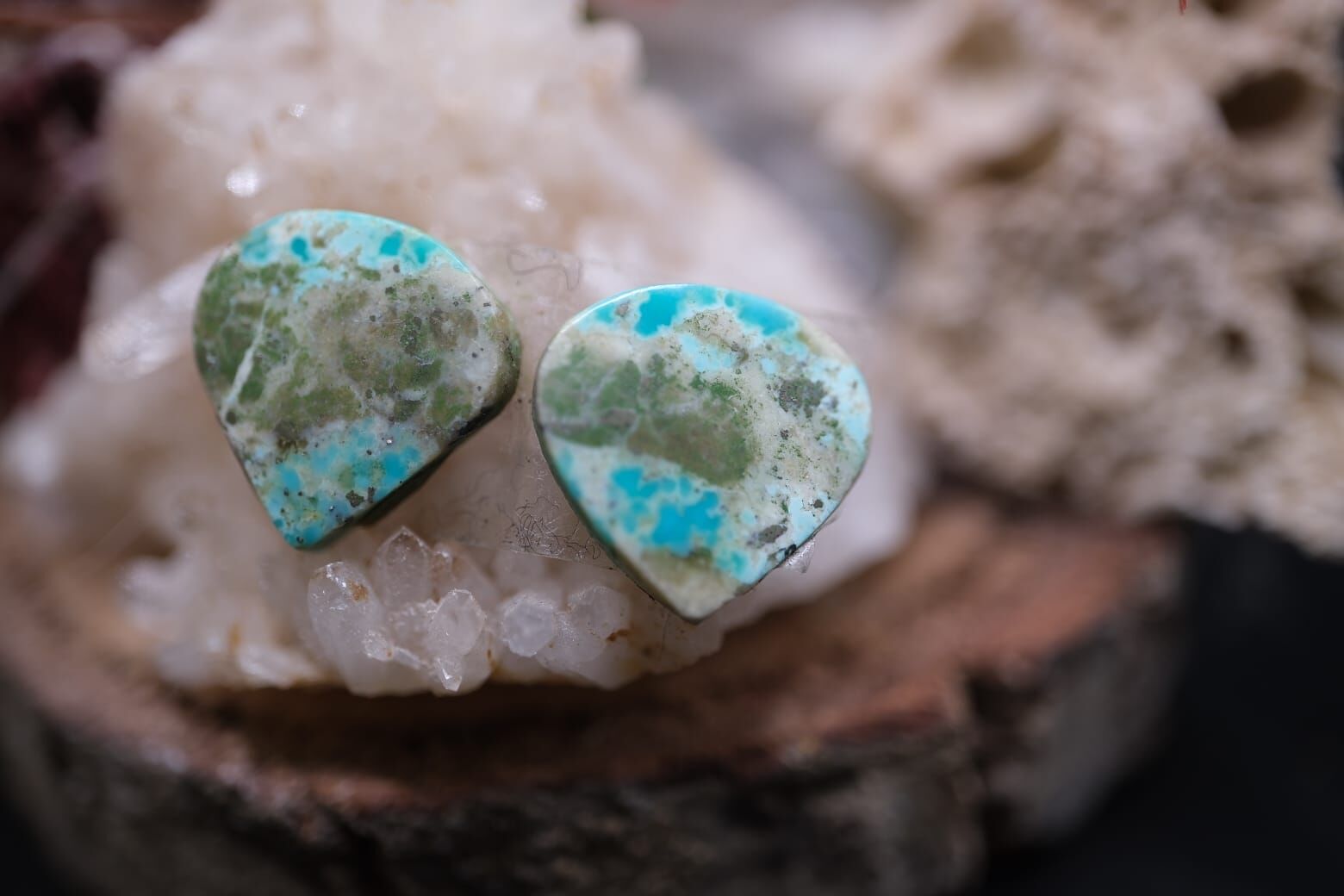 7.55ct 13.5x13mm Natural Turquase  Pair