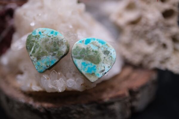 7.55ct 13.5x13mm Natural Turquase  Pair