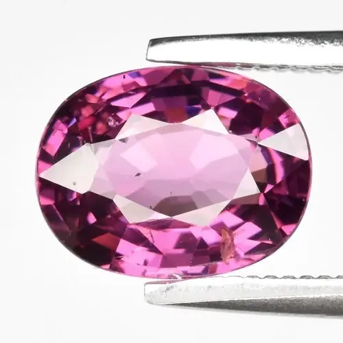 1.47ct 7.5 x 5.8mm VS Oval Natural Purplish Pink Rhodolite Garnet - Tanzania