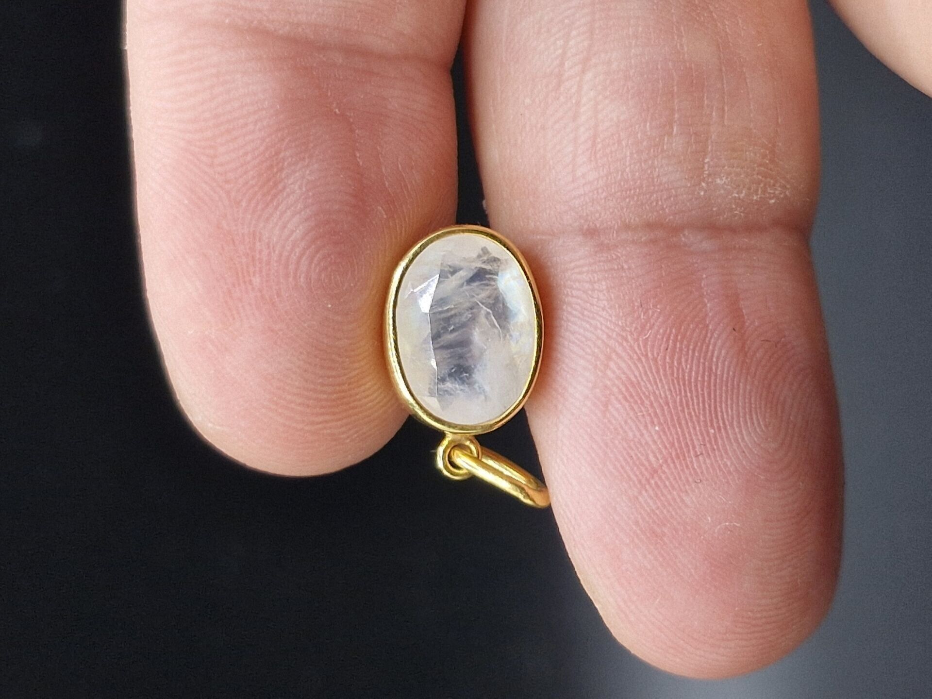 2.15 Gram Natural Aytaşı 925 Ayar Gümüş Kolye Ucu