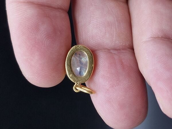 2.15 Gram Natural Aytaşı 925 Ayar Gümüş Kolye Ucu